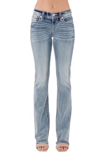 Miss Me Women's Sariya Floral Embellished Pockets Mid-Rise Bootcut Jeans2