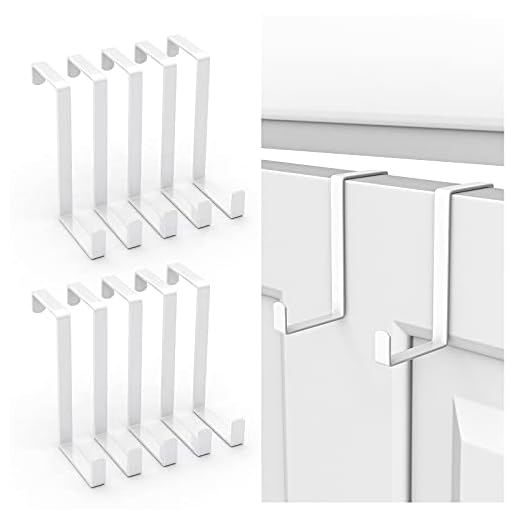 Over The Door Hooks 10 Pack, Z-Shaped Door Hanger Hook Fits The 1 3/8” and 1 3/4” Door Widths, Reversible Sturdy Metal Over Door Hooks for Hanging Clothes, Coats, Towels and Shoe Organizers (White)