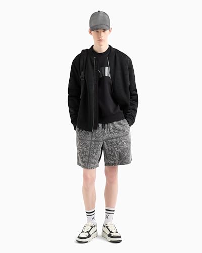 Armani Exchange mens Monochromatic Rectangle A|x Logo Sweatshirt