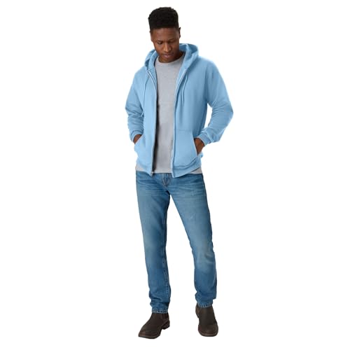 Image of Hanes Men's Zip-up Hoodie, Ecosmart Fleece Full-zip Hoodie for Men, Hooded Sweatshirt