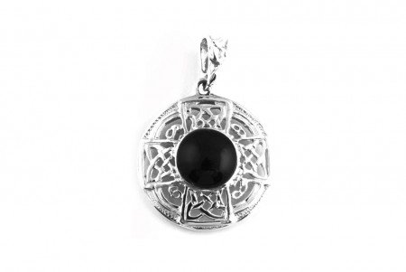 Pendentif irlandais celtique argent et onyx noir pour sublimer votre style bohème au quotidien
