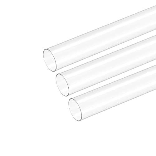 sourcing map Tubo de Plástico, 3 Tubería Redondo de Policarbonato Rígido Transparente, 0,6' (15 mm) ID 0,63' (16 mm) OD 9,6' (245 mm), Alto Impacto, para Iluminación Modelos Plomería de Agua