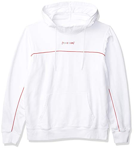 True Religion Men's Quilted Long Sleeve Hoodie, White, Large