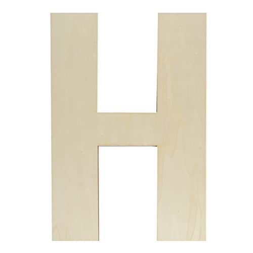 Wooden Letters 12 Inch, Big Wooden Letter H Shapes Cutouts Blank Unfinished Large Wood Alphabet Letters for DIY Crafts Wall Decor Painting Wedding Birthday Party Decoration Room Home Decorations