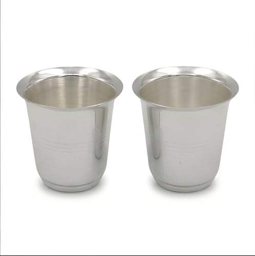 Image of BLeaf Silver Plated Elegance Glass Set (Set of 2 Pcs, 6x6 cm)