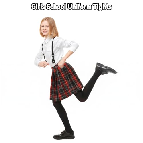 Image of 2 Pack Girls Tights Dance Tights Ballet Girls School uniform Footed Leggings Stockings for Kids 1-13 Years