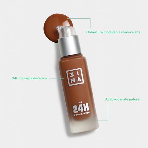 3INA Makeup - The 24H Foundation 633 - Nudo Medio Con Sottotono Neutro - Fondotinta Coprente Professionale Liquido Per Colore Uniforme - Vegan - Cruelty Free - 2