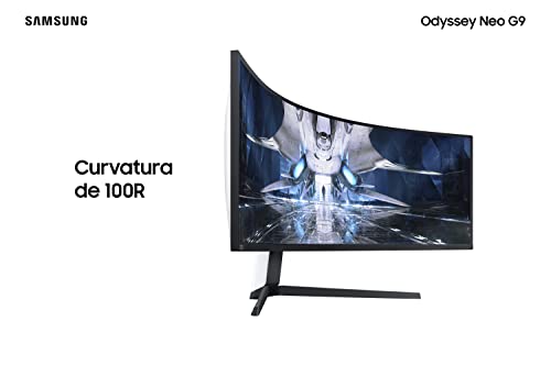 Samsung Odyssey Neo G9 49' - Monitor Gamer Curvo Mini LED, DQHD, 240Hz, 1ms, tela super ultrawide, HDMI, Display Port, USB, G-sync, Freesync Premium Pro, com ajuste de altura, Preto glide