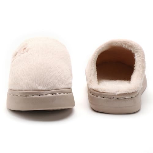 Image of Unisex Winter Flip Flop Slipper for Men and Women Soft Faux Fur Slip On Indoor Home Slides Slipper for Bedroom Sandals