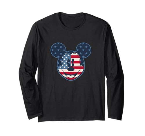T-shirt Mickey Mouse Vintage manches longues pour le 4 Juillet en coton style rétro américain