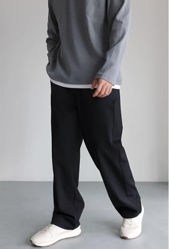 Men's Wrinkle-Free Dress Pants, High-Stretch TR Blend, Relaxed Fit, Gray3