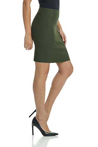 Image of Rekucci Women's Ease Into Comfort Above The Knee Stretch Pencil Skirt
