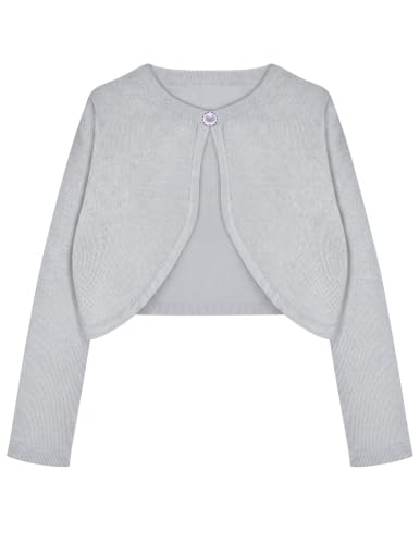 Image of Arshiner Girls Open Front Shrug Cardigan Knit Bolero with Button Closure
