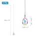 PATIKIL 22 Inch Ceiling Fan Pull Chain Extender Sets, 4 Pcs Crystal Drop Shape Beaded Ball Fan Pull Chain with Ball Chain Connector, Dark Rainbow Color