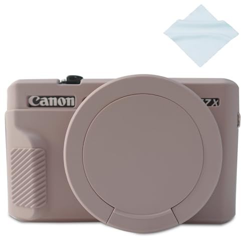 Yisau G7X Mark II Camera Case, G7X Removable Lens Cover Silicone Cover for Canon PowerShot G7X ii, G7X Accessories, Lightweight Rubber Soft Silicone Case - Lightgrey