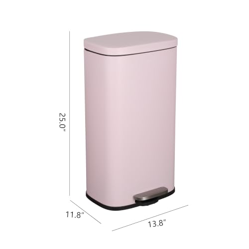 Image of happimess Curtis 8 Gal Step Trash Can Soft Close 25 inch, Blush Pink