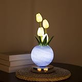 Tulip - Lámpara de mesa con luz nocturna, dormitorio y uso en fiestas
