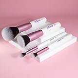 Makeup Brush Set & Beauty Makeup Sponge, Complete Set of Essential Makeup Brushes,Foundation, Concealer, Eye Blending, & Foundation Blending Sponge, White,Pink - Image 4