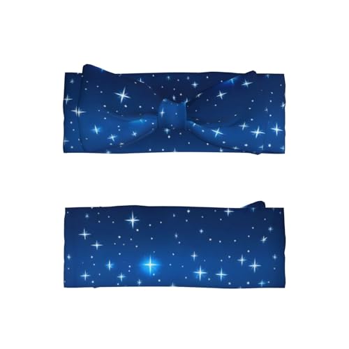 Blue star pattern Baby Bow Headband. Comfortable baby headband, suitable for daily wear and photo props.2