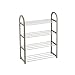 HOGAR Y MAS Mueble Zapatero 4 baldas de PVC/Aluminio Gris Dormitorio