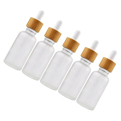 Mikinona 5 Piezas Exfoliante Botella De Aceite Esencial Frasco Cuentagotas Botellas Con Cuentagotas Botellas De De Aceite Esencial Botella De Cristal Botellas De Vidrio