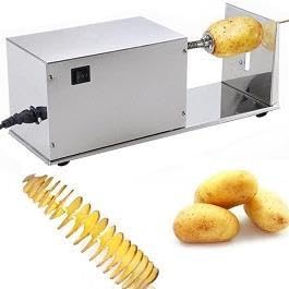 ShreeKrishna Stainless Steel Twister Curly Spiral French Fry Tornado Potato Slicer/Cutter Machine, Silver
