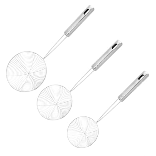 ARTSEWPLY ステンレス製メッシュスキマーお玉 キッチンストレーナー 揚げ物 パスタ ヌードル用 長柄設計 揚げ油除去 水切り あく取り対応
