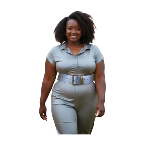 Women Fashion Wide Belt Hip Waist Silver Color Faux Patent Leather Waistband Gold Buckle Size M L XL