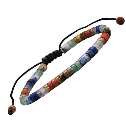 Image of 7 Chakra Healing Crystal Bracelet for Men & Women | Natural Stone Beads | Meditation, Yoga & Anxiety Relief Bracelet | Reiki Energy Balancing Beads with Amethyst, Lapis Lazuli, Aventurine, Carnelian & Jasper