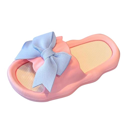 Girls Slippers Kids Toddler Cloud Slides Cute Bowknot Slip On Slide Sandals Comfort Non-Slip Soft Sole Casual Flats