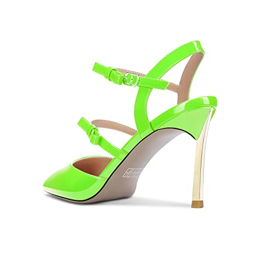 HDEUOLM Women Stiletto High Heel Pointed Toe Sandals Ankle Strap Buckle Bow-knot Party Cute Shoes3