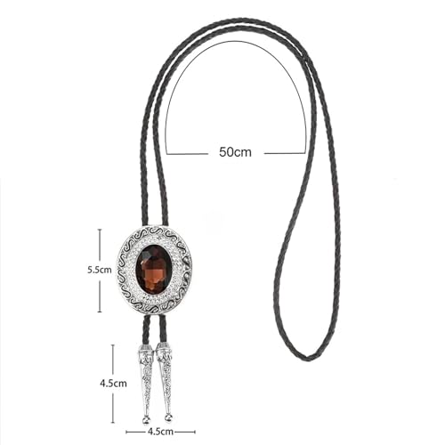 Image of Western Bolo Tie Cowboy Bolo Ties Rhinestone Necklace Bola Tie for Men Women