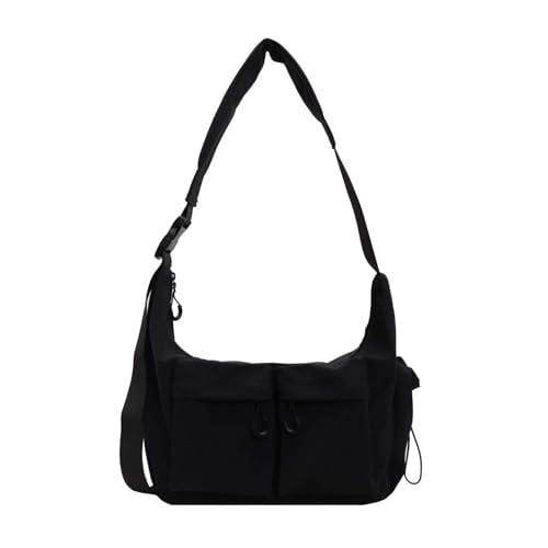 Stylish Canvas Crossbody Crescent Bag for Women, Medium Lightweight Hobo Bag
