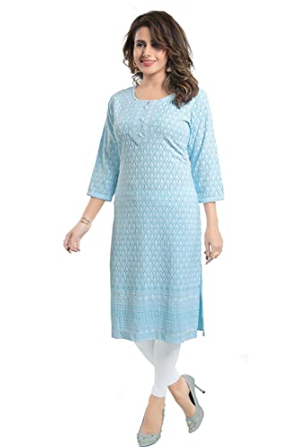 Image of DREAM & DZIRE Chikankari Kurti for Women of Cotton in Plus Size & Small Size.