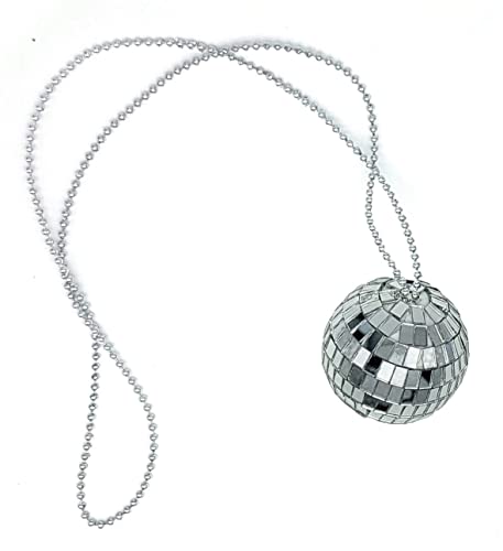 Zugar Land 70s Mirror Disco Ball Necklace Assortment - Chain. Costume Accessory Jewelry, 2 Inches, Plastic, No Gemstone
