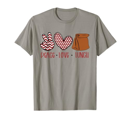 Lunch Lady Peace Love Lunch Peace Heart Sign Women Men Kid T-Shirt