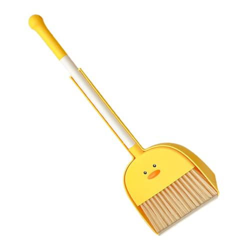 Alipis Kehrset Mini Besen und Kehrschaufel aus Kompaktes Hausarbeits Set für Sicher Langlebig für Eltern Junge Mädchen aktivitäten und Schreibtischreinigung Gelb