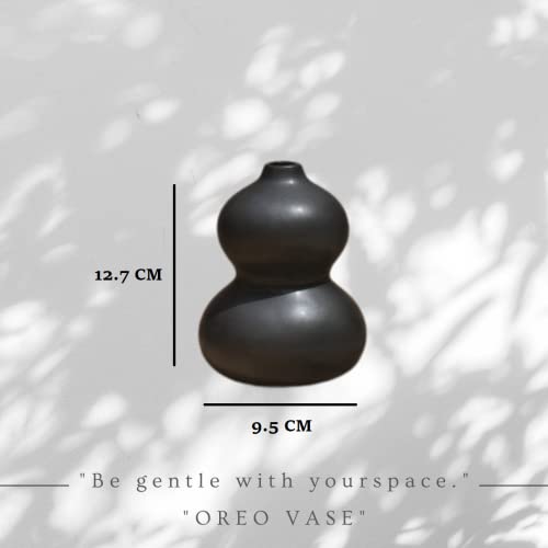 Image of Purezento Oreo Flower Vase Ceramic Decorative Vases with Unique Quality for Home Decor, Center Table, Flowers Pot, Bedroom Side Corners, Living Room Decoration,and Party Centerpieces