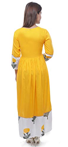 Image of Women's Rayon Anarkali Kurti with Banarasi Dupatta Set