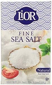 Lior - Sal de mar fino sal natural de mar rojo 355 onzas Kosher - Paquete de 6 pasamontañas