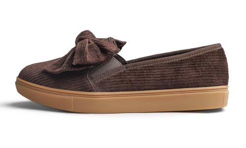 Image of FEVERSOLE Women's Casual Slip On Sneaker Fashion Bow Tie Loafer Flats