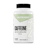 NutraBio 100% Pure Caffeine Capsules (250 Capsules)