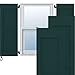 Ekena Millwork RW101FP15X48FGH Two Equal Flat Panel Exterior Wood Shutters, 15"W x 48"H, Thermal Green