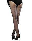  What Katie Did Black Retro Seam Tights H2007 Medium/Large