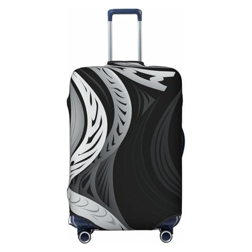 Travel Luggage Cover Black and white pattern Suitcase Protector Elastic Washable Stretch Suitcase Protector Anti-Scratch Travel Suitcase Cover Fit 18-32 Inch Luggage