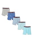 Amazon Essentials Men's Breathable Cotton Pant Boxer Pants, Tag-Free, Pack of 5, Blue Stripes/Crabs/Grey Heather/Light Blue/Sharks, XXL