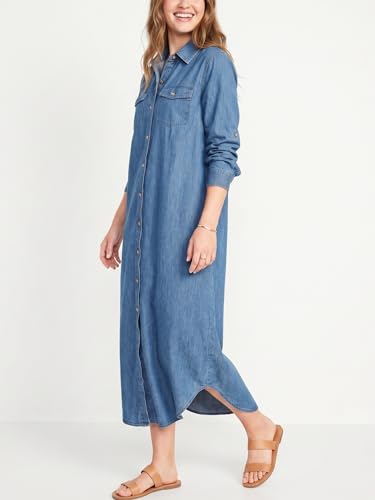 Image of Kuraki Women's Casual Print Button Front Maxi Shirt Dress