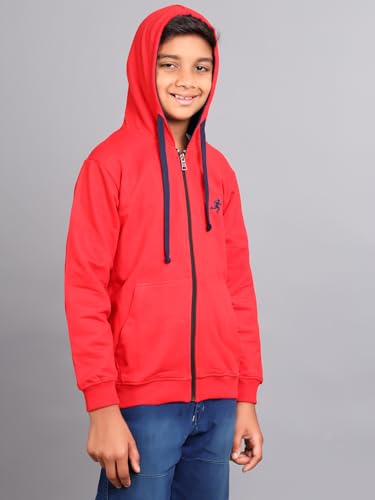 Image of ZION Hoodies for Boys - Cotton Hoodies Sweatshirt with Zipper | Solid & Regular Fit with Embroidery | Long Sleeve | for Every Occasion | Multiple Sizes & Colors (Pack of 1)