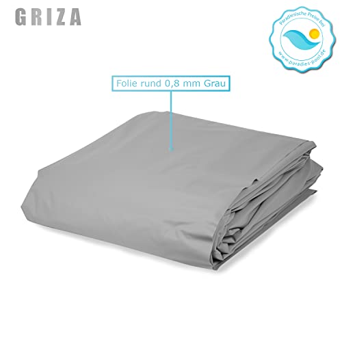 Paradies Pool Griza Komplettset Premium rund, 450x120cm (Ø x H), Stahlwandpool grau, Poolfolie in grau 0,8mm, Handlauf… – Bild 6