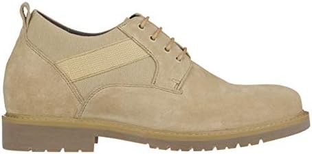 CALTO Men's Invisible Height Increasing Elevator Shoes - Desert Sand Suede Lace-up Military Boots - 3 Inches Taller - S9013 - Size 8 D(M) US | Image 1